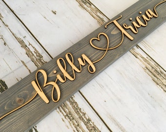 3D Wedding Sign, Name Sign Bridal Shower Gift, Boyfriend Gift, Girlfriend Gift, Personalized Engagement Gift For Couple Name sign