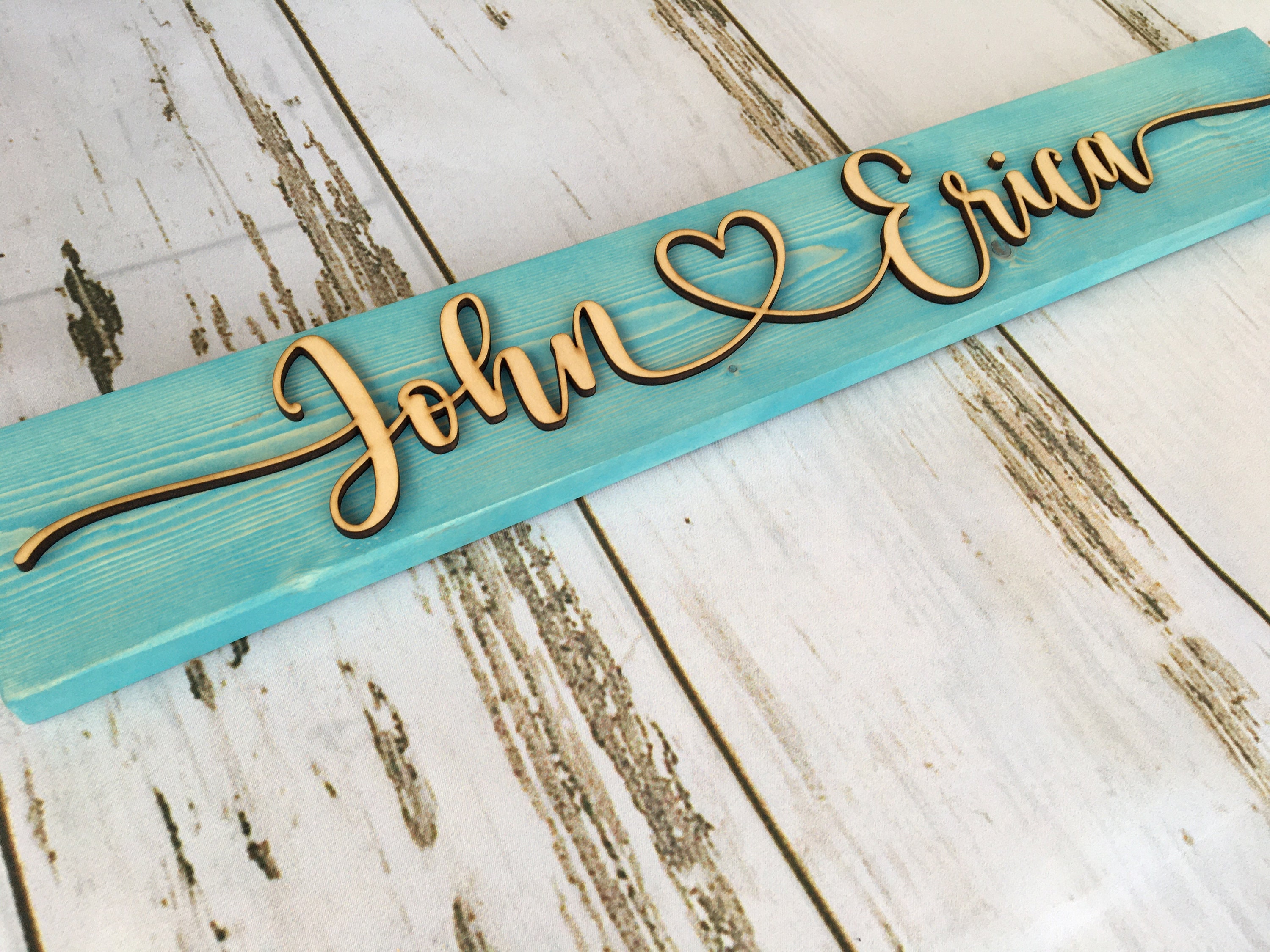 Personalized Couples Name Sign | Custom 5th Anniversary Gift | Wedding ...