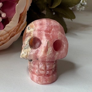 Amazing Rhodochrosite Skull Hand Carved Genuine Crystal From Argentina | Tucson Gem Show Exclusive