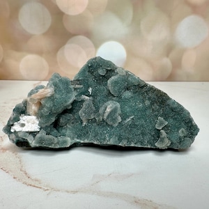 Apophyllite With Blue Chalcedony & Pink Stilbite Crystal Specimen From India | Tucson Gem Show Exclusive