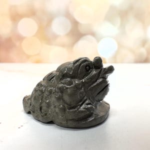 Mini Money Toad In Pyrite Master Carved | Pocket size