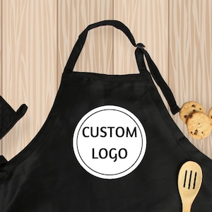 Custom Logo Apron, Custom Text Apron, Personalized Apron, Gift For Him, Aprons with Logo, Christmas Gift, Chef Gift, Gift for Her