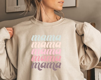 Retro Mama Row Sweatshirt, Mama Sweatshirt Retro, Mother Sweatshirt, Mother&#39;s Day Gift, Retro Mama Sweatshirt, Christmas Gift for Mom
