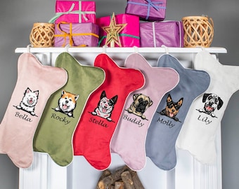 Personalized Dog Christmas Stocking: Custom Velvet Pet Stocking