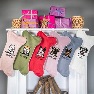 Personalized Dog Christmas Stocking: Custom Velvet Pet Stocking