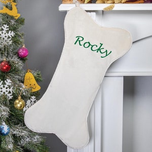 Personalisierte Samt Hundeknochen Strumpf: Haustier erste Weihnachtsdekoration