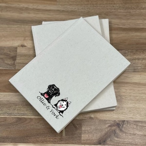 Custom Dog Journal with Dog&#39;s Name & Photo | Personalized Dog Notebook | Custom Dog Diary | Canvas Unlined Journal | Dog Lover&#39;s Notebook