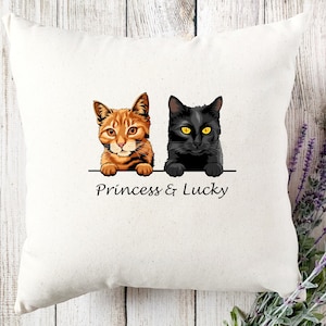 Custom Cat Pillow, Personalized Cat Mom Pillow, Cat Lovers Pillow, Cat Mom Gift, Christmas Gift, Pet Lovers Gift