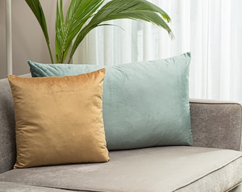 Velvet Pillow Cover: Decorative Throw Pillow, 50 Colors