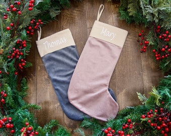 Personalized Velvet Christmas Stocking: Family Holiday Decor