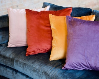 Velvet Pillow Cover | Velvet Throw Pillow Cover | Velvet Pillow Case | Decorative Velvet Pillow | 50 Colors | Pillow Covers 20x20