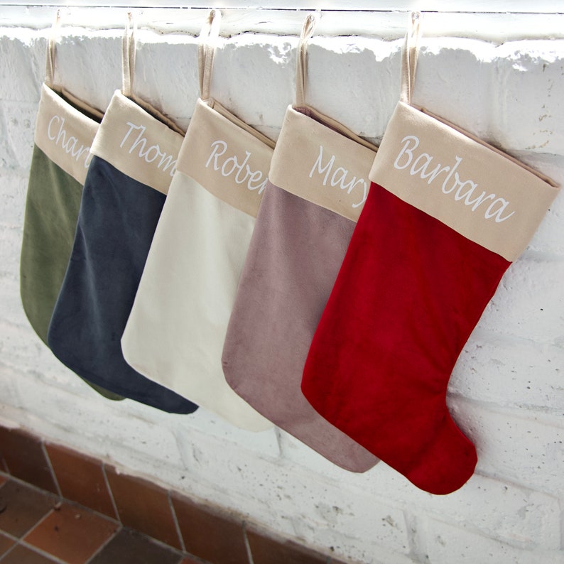 Velvet Christmas Stockings Personalized Christmas Stockings Etsy