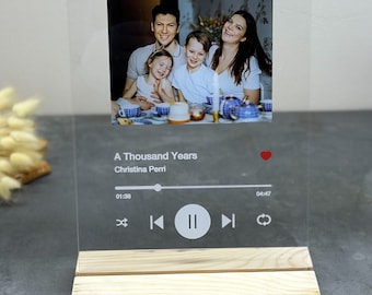 Plaque de chanson personnalisée : cadeau musical personnalisé avec support en bois