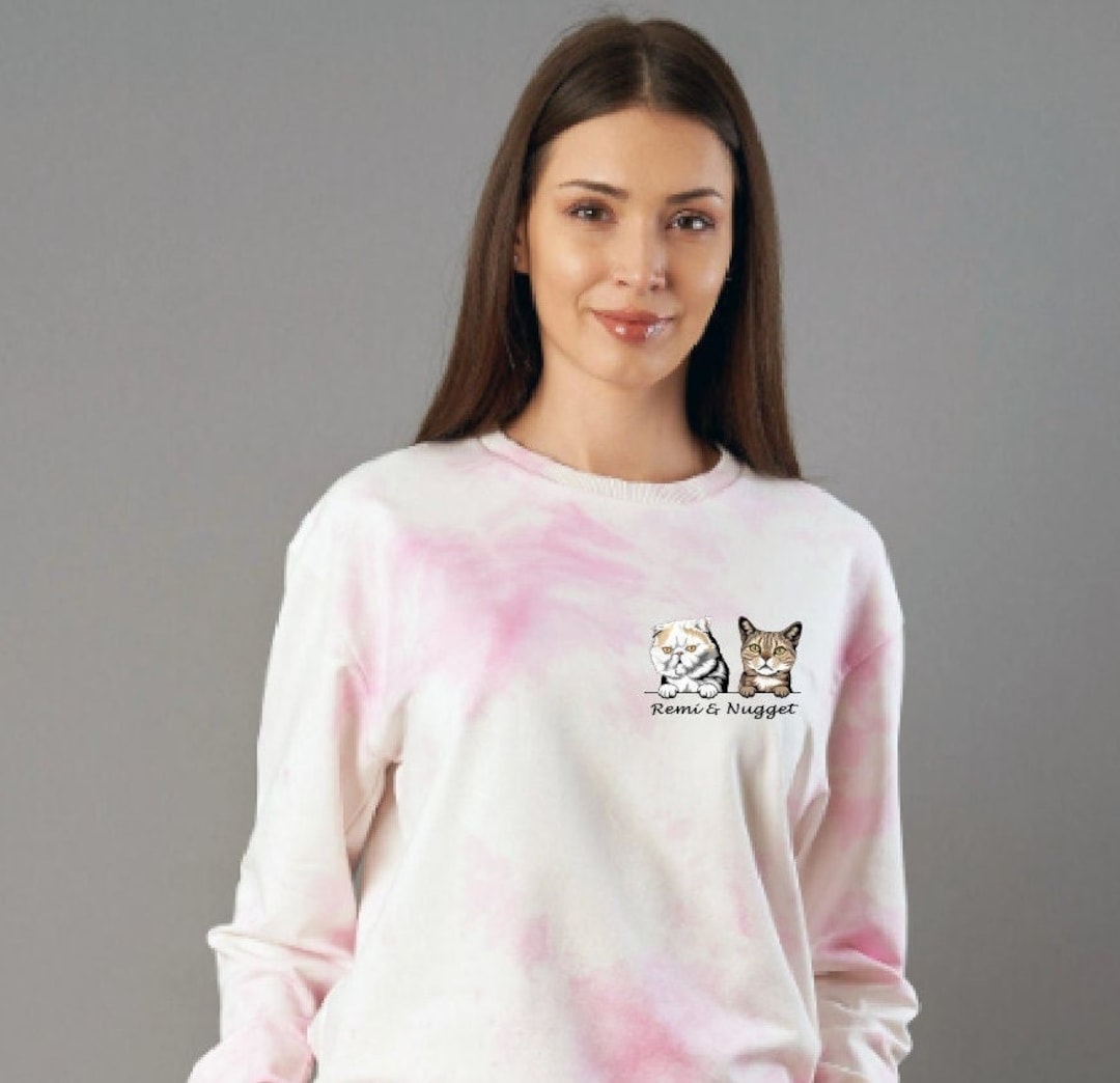 Custom Cat Tie Dye Sweatshirt Personalized Cat Tie Dye Etsy