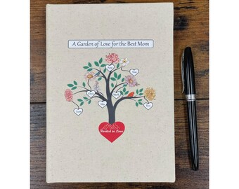 Cuaderno de árbol genealógico personalizado para mamá, Raíces del amor, Cuaderno de flores de nacimiento, Jardín de los recuerdos, Cuaderno del jardín de la abuela, Regalo para mamá