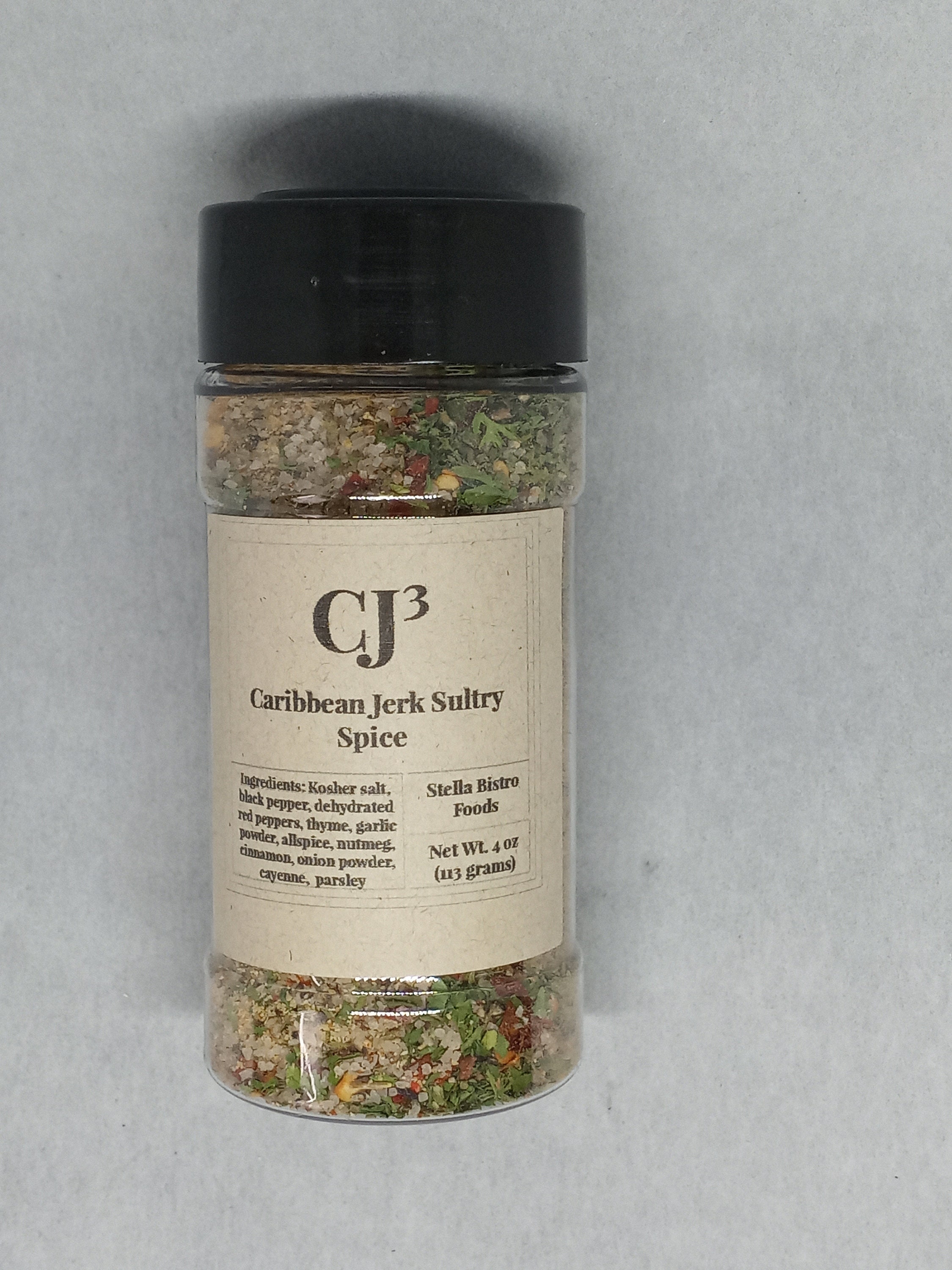 Stella Bistro Foods Caribbean Jerk Sultry Spice 4 oz. Vegan Spicy Gluten-Free Rub Oxtails Chicken Kosher Seasoning