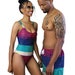 Matching Swimsuits, Swimsuits For Couples, One Piece Swimsuit, Men Trunks, Couples Swimsuit, Couples Matching Set, Sarong (African Print B) 