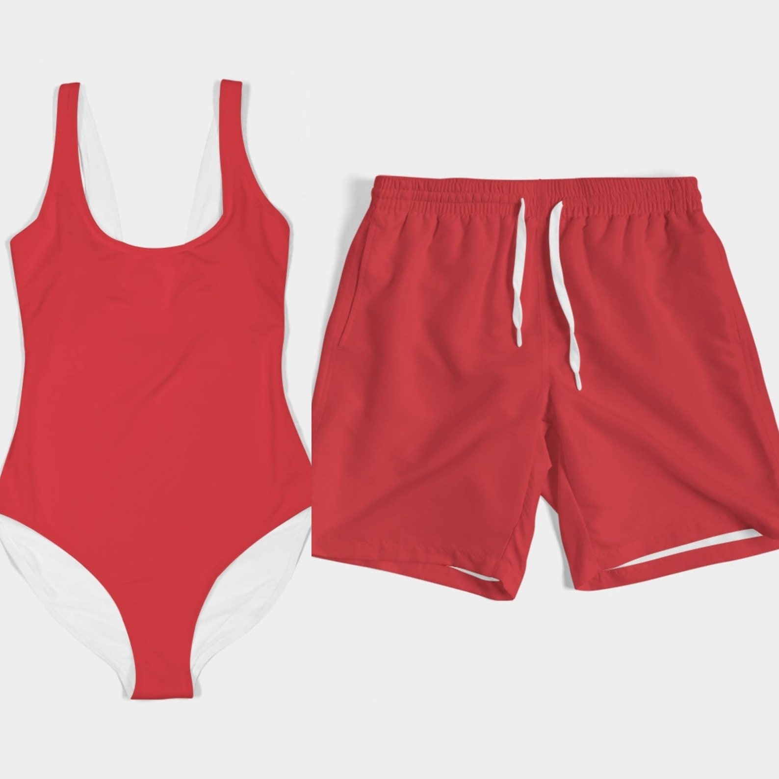 matching bikini and swim trunks shein