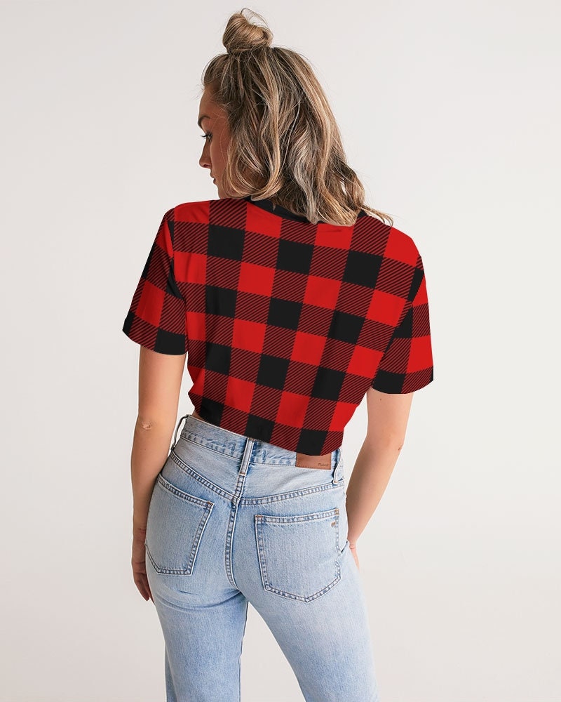 TwistFront Cropped Tee Cropped Top Plaid Top Plaid Tee Etsy