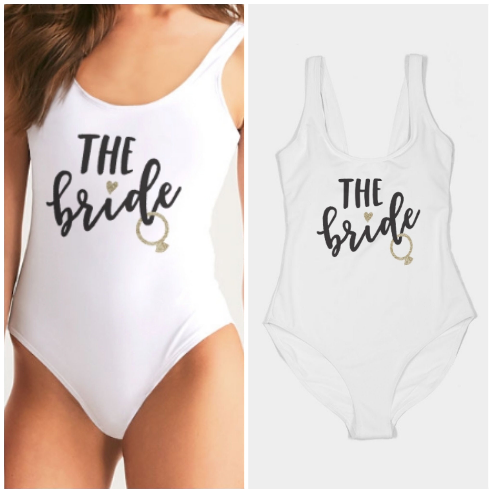 Maillot De Bain Une Pièce équipe Mariée COTCLO - Imprimé Lettre - Pour EVJF, Plage Et Piscine - Polyester Extensible