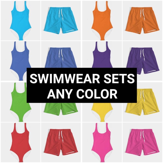 Matching Swimwear Sets for Couples in Custom Colors Bikini One Etsy