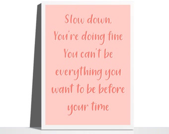 Billy Joel Vienna Lyric Print: Inspirational Typography Art (Digital Download)