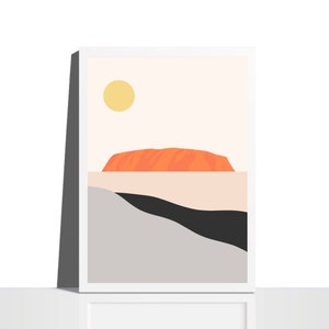 Uluru Australia Print: Minimalist Abstract Landscape (Digital Download)