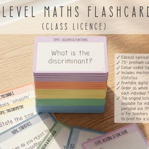 CLASSROOM LICENSE | A-Level Maths Flashcard Bundle | Edexcel Pure & Applied | School / Tutor Resource | Unlimited Prints for 1 Class