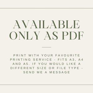 Puede incluir: Gr&aacute;fico de texto con las palabras "AVAILABLE ONLY AS PDF" en una fuente verde oscura. Debajo del texto hay una l&iacute;nea y el siguiente texto: "IMPRIME CON TU SERVICIO DE IMPRESI&Oacute;N FAVORITO - SE ADAPTA A A3, A4 Y A5. SI DESEAS UN TAMA&Ntilde;O O TIPO DE ARCHIVO DIFERENTE - ENV&Iacute;AME UN MENSAJE."