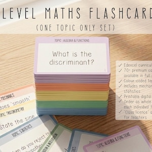 Applied Maths A Level Flashcards | Edexcel Mechanics & Statistics | Kinematics | Probability | Printable Study Cards | Digital Download