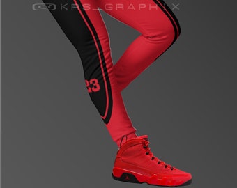 white and red jordan joggers