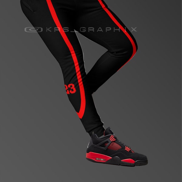 Joggers Match Jordan 4 Red Thunder - Red Thunder 4s Joggers 23