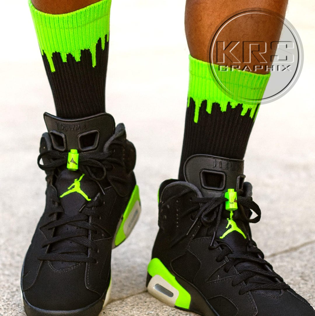 Jordan Retro Electric Green Socks Matching Electric Green 6s