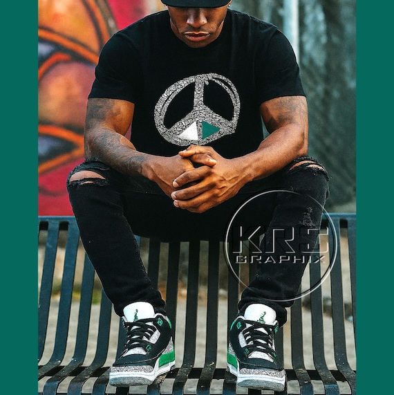 pine green jordan 3 shirt