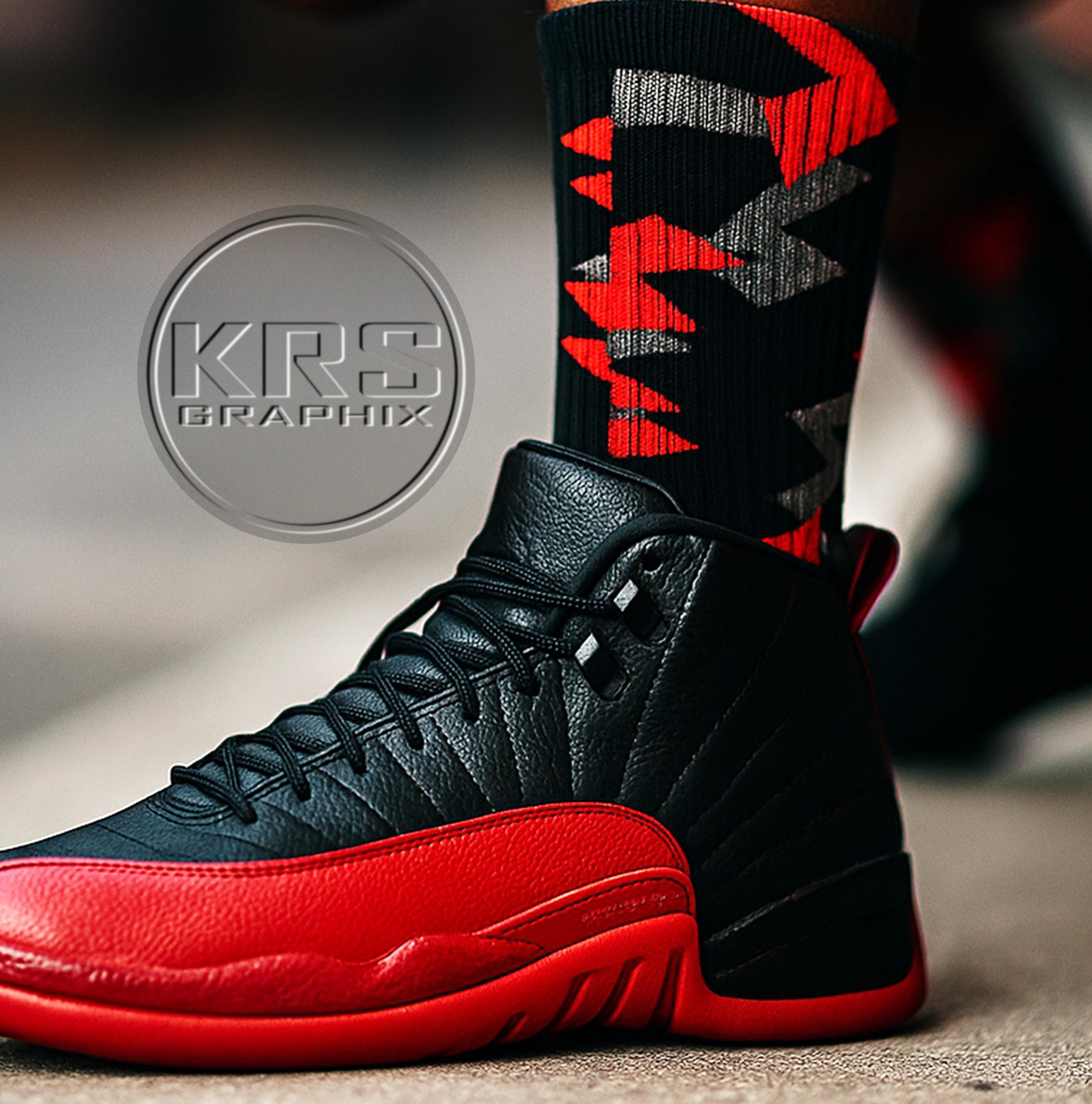 jordan 12 flu game on foot