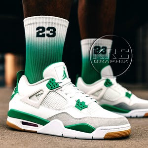 Pine Green Sb Socks | Pine Green Sb 4 Socks | Pine Green Sb 4S Socks | Socks To Match Jordan 4 | Gradient 23&#39;S