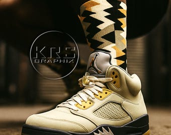 Jordan 5 Retro Jade Horizon Socks - Matching Jade Horizon 5s Retro