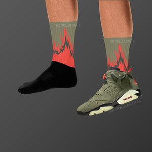 Socks Match Jordan 6 Olive - Olive 6s Socks