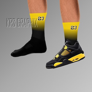 Socks To Match Jordan 4 Thunder - Gradient