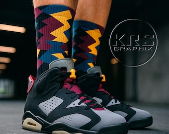 Jordan 6 Retro Bordeaux  Socks - Matching Bordeaux 6s Retro Socks - Bordeaux 6s Retro Socks - Breathable Running Socks Gift