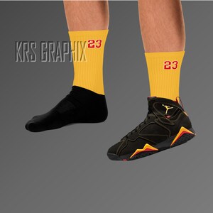 Citrus Socks | Citrus 7 Socks | Citrus 7s Socks | Jordan 7 Socks