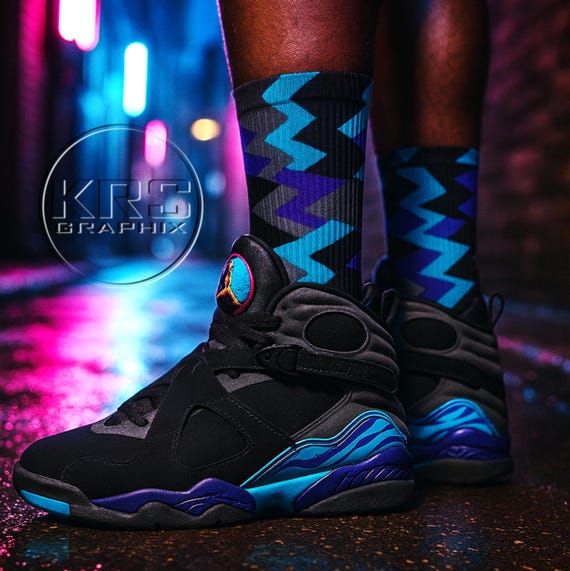 blue and purple jordan 8