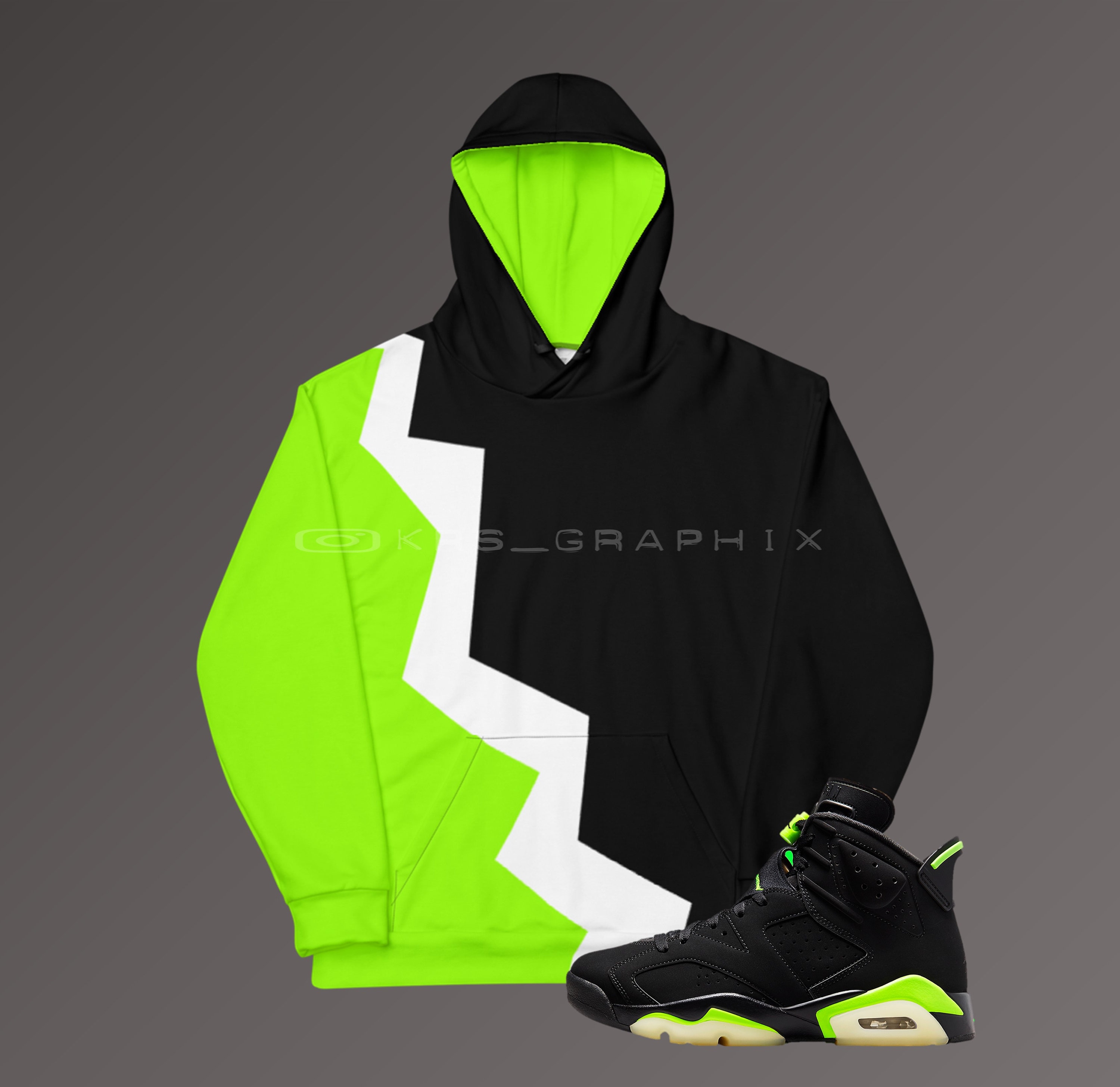 electric green jordan 6 hoodie