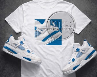T-Shirt To Match Jordan 4 Military Blue - Classic