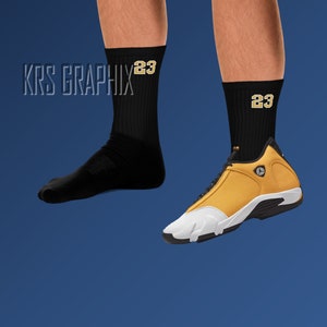 Socks To Match Jordan 14 Ginger | Ginger 14 Socks | Jordan 14 Socks | Jordan 14s Socks