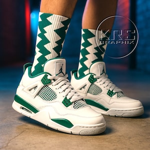 Socks To Match Jordan 4 Oxidized Green - Jagged