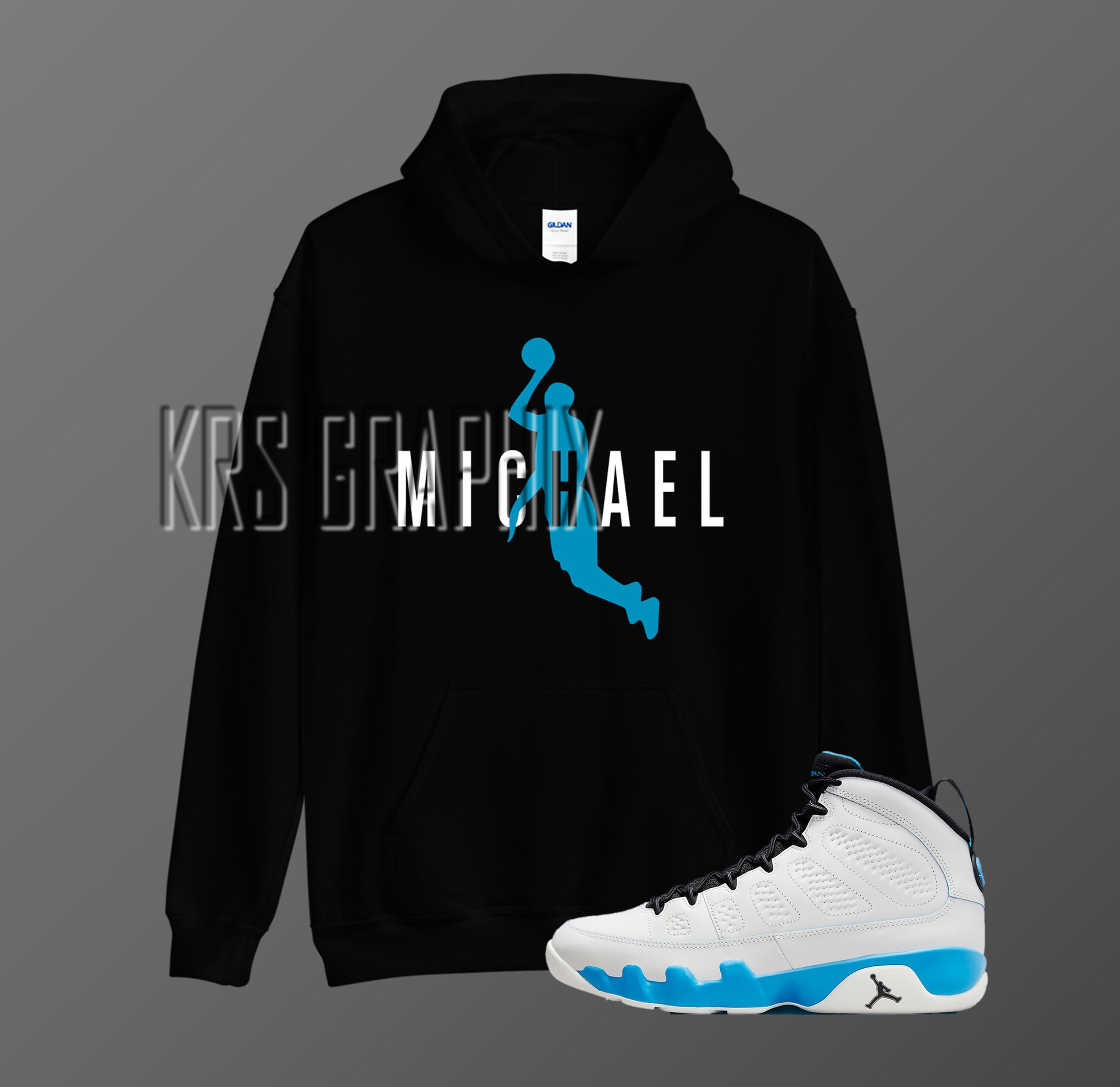 Hoodie to Match Jordan 9 Powder Blue Michael Flying Etsy