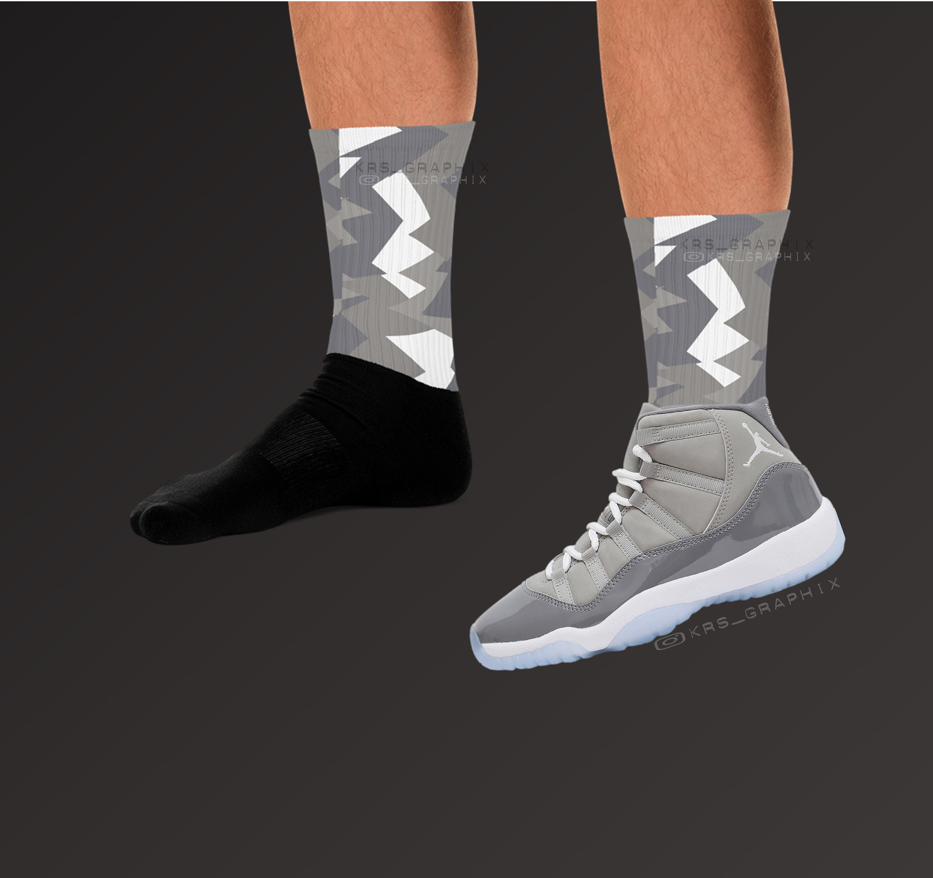 Socks Cool Grey 11s Socks - Etsy