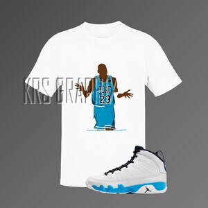 T-Shirt To Match Jordan 9 Powder Blue - The Shrug II