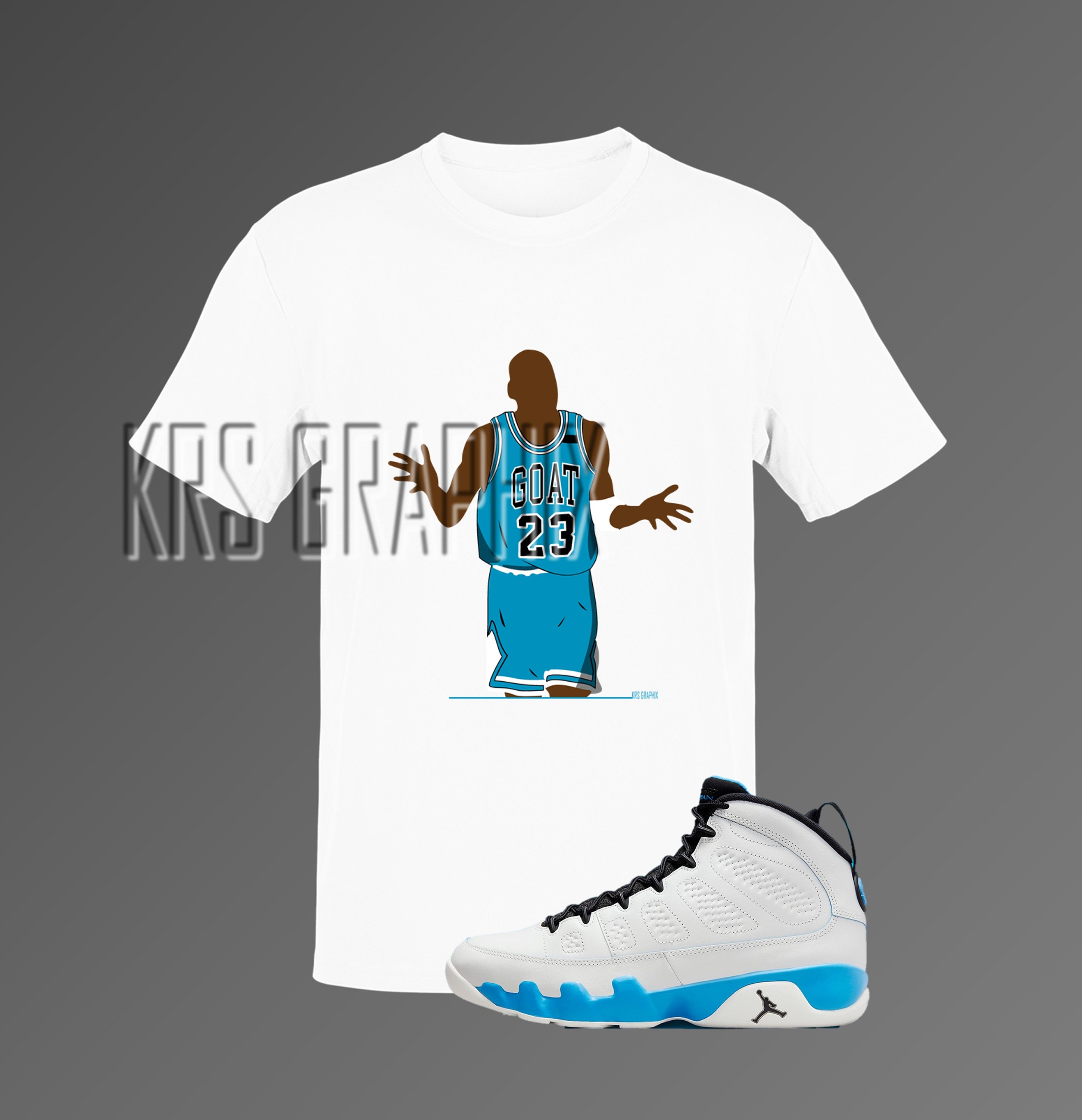 T-shirt to Match Jordan 9 Powder Blue - the Shrug II - Etsy